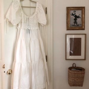 En Saison Brielle Tiered Midi Dress in White, Brand New with Tags